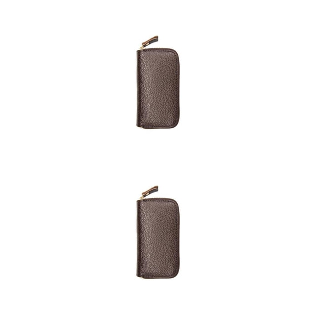 Funda de cuero Sonducket para llaves tarjetero con cremallera monedero Color sólido multifuncional
