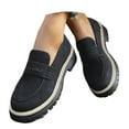 thumbnail image 4 of YLYL Womens Penny Loafers Chunky Heel Lug Sole Slip on Comfortable Fashion Casual Work Shoes, 4 of 9