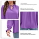 thumbnail image 5 of Blusa Cuello en V Manga larga Puños con volantes Lazo Cordón Volante Cuello alto Tops casuales para mujer Púrpura XL, 5 of 5