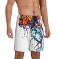 thumbnail image 2 of Bingfone Colorful Floral Jellyfish for Men's Short Pajama Pants, Elastic Waist Drawstring Summer Shorts-Large, 2 of 6