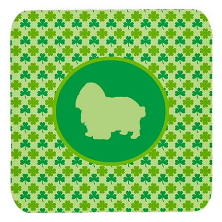 

English Toy Spaniel Lucky Shamrock Foam Coasters Set Of 4