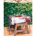 thumbnail image 3 of Fsddascl Red Ombre Outdoor Tablecloth - 60x120 Inch Rectangle Dining Table Cover, Retro Farmhouse Abstract Mottled Texture Art Waterproof Outdoor Table Cloth with Umbrella Hole & Zipper for Patio, 3 of 7