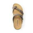 thumbnail image 3 of Women's Cork Footbed Thong Slide Sandals Comfort Flat Sandals for Summer, 3 of 5