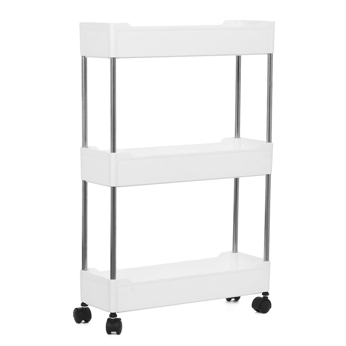2/3/4 Tiers Storage Holder Racks Slim Trolley Cart For Kitchen Bathroom Shelf