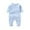 Light Blue, variant on Baby Solid Long Sleeve Romper Toddler Neutral Casual Outfit Size:12-18 Months