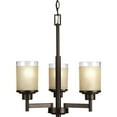 thumbnail image 2 of Progress Lighting Alexa Collection 3-Light Chandelier, Ceramic, Antique Bronze, Textured White Linen Glass, 2 of 3