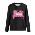 thumbnail image 3 of CLOISE Breast Cancer Shirts for Women Long Sleeve Crew Neck T Shirts Ribbon Oversized Breast Cancer Support Shirts Fashion Comfy Blouses Cancer Awareness in October Outfits Black XL, 3 of 4