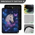 thumbnail image 4 of POLERO RV Door Window Shade Cover, Foldable Sun Shade Windshield Blackout Shower Curtains Coverage Accessories Fits for Most RV Interior Door, Blue Rose Butterfly Horse (17.3" X 26"), 4 of 7