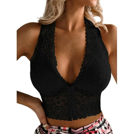 

JustVH Women s Sexy Lace Vest Tops Bralette Bra Lingerie Underwear