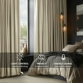 thumbnail image 2 of Half Price Drapes Alabaster Beige French Pleat Signature Velvet Blackout Curtains(1 Panel),50WX 120L, 2 of 11