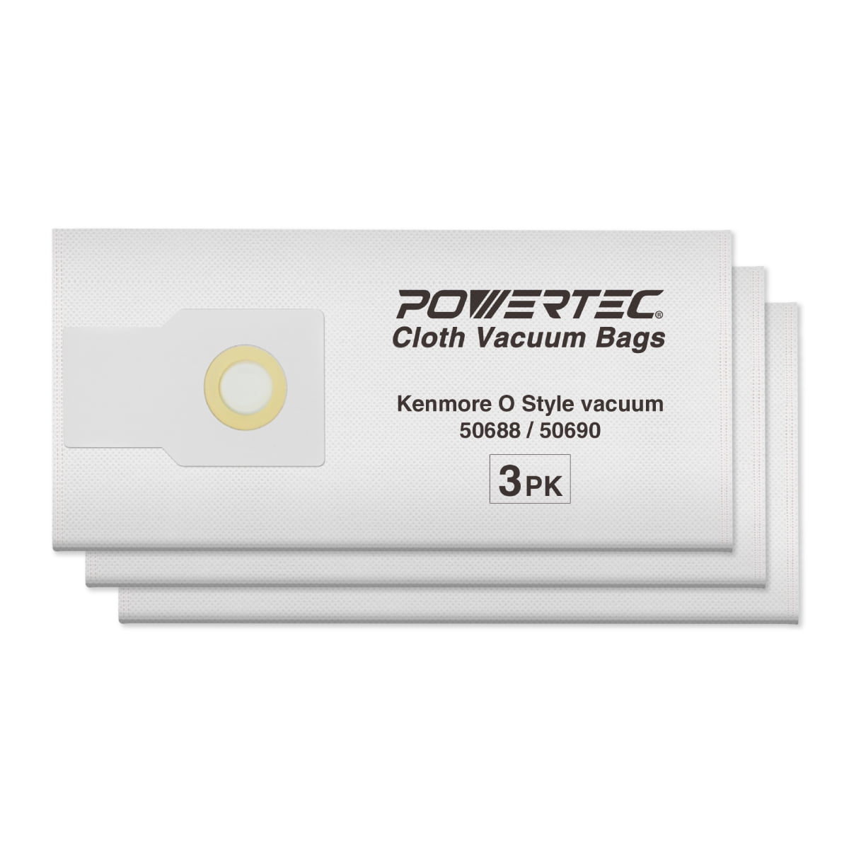 POWERTEC 3PK Vacuum Bags for Kenmore O Upright Style Vacuums, 53293/
