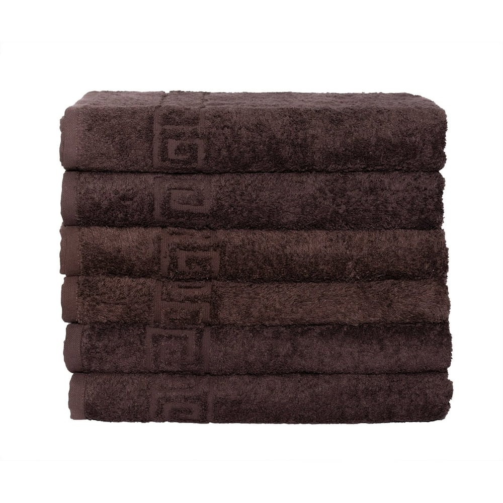 6 Piece 100 Cotton Hand/Bath Towel with Color Options Dark Brown Hand