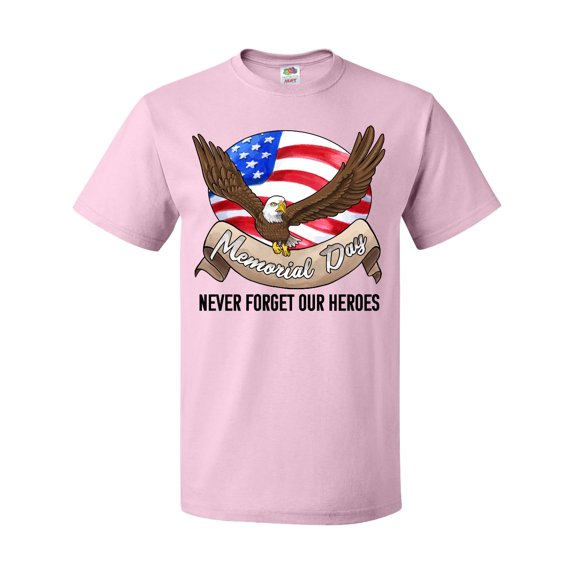 Inktastic Memorial Day Never Forget Our Heroes Bald Eagle T-Shirt