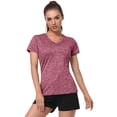 thumbnail image 4 of Baberdicy Basic Top Tee Women V Neck Short Sleeve Moisture Wicking Athletic Shirts Sport Activewear Top Tshirts Shirts for Women Red Xl, 4 of 9