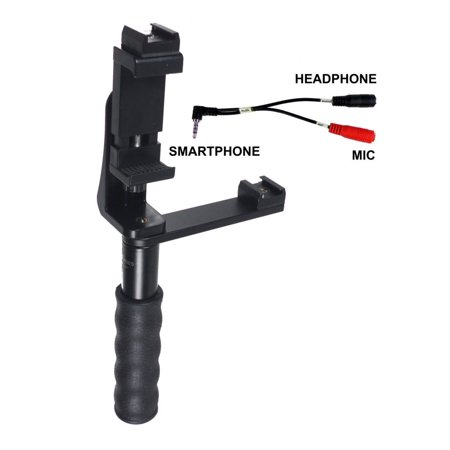 UPC: 0713869845520 | ALZO Smartphone Video Vlogging Handgrip Pro Rig with Shoe Mounts & 3.5mm TRRS breakout Y cord