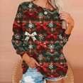 thumbnail image 5 of Enjoytime Christmas Oversized Sweatshirt Printed Women Shirt Casual Crew Neck Long Sleeve Sweatshirts Lightweight Loose Fit Pullover Tops Clothes Fall Winter 2025, 5 of 6