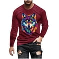 thumbnail image 3 of Jinhomg Mens Big and Tall T Shirts Novelty Funny Mardi Gras Mask Graphic Tees Lightweight Comfy Long Sleeve Crew Neck Tops Holiday Party Streetwear Fall Saving Wine XXXXXL, 3 of 6