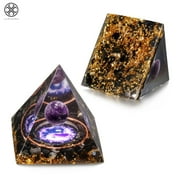 Luxtrada 7 Chakra Orgone Pyramid Natural Quartz Positive Energy Generator Orgonite Crystal, Reiki Healing, Meditation, Yoga, Spiritual Balance Crystals Stones