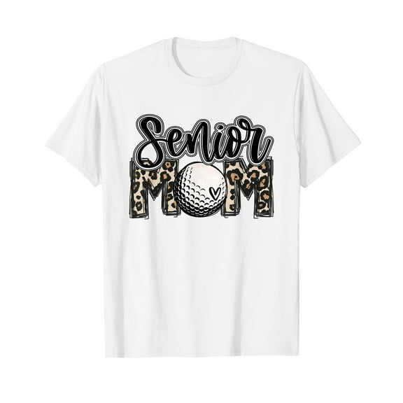 Senior Golf Mom 2025 Leopard Mama Golfing Lover Golf Player T-Shirt