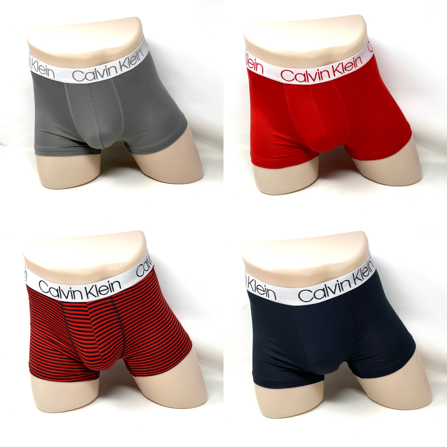 Calvin Klein Underwear Microfiber 4 Pack Trunk Gray Red NP24300810