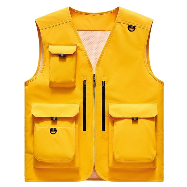 Chaqueta de Hombres Casual Delgado Multi-Bolsillo Seco Rápido Suelto Montaña Al Aire Libre Abrigo Deportivo, Chaqueta Traje para Hombres