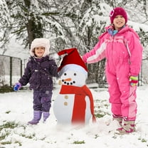 wtgtog Christmas Snowman Dressing Set, 13pcs Wooden Button Pipe Hat Scarf, Quality Material Easy to Use, Perfect for Winter Outdoor Family Christmas Snowman Decorations