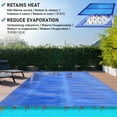 Solar Swimming Pool Cover with Grommets, Blue 15 Mil Heat Retaining
