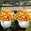 thumbnail image 3 of 8 Bundles Daisy (376 Head) Artificial Flowers Outdoor Summer Decor UV Resistant Fake Flowers Faux Plastic Greenery Shrub Plant for Indoor Garden Home Porch Box Spring Décor(Yellow), 3 of 5