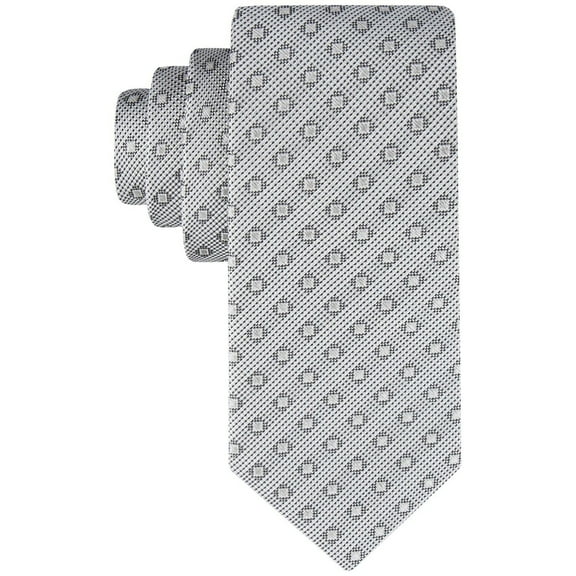 Calvin Klein Men's Square Grid Neat Tie Grey Necktie