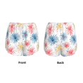 thumbnail image 2 of JUNZAN Bright Colorful Fireworks Print Women's Athletic Gym Running Shorts with Phone Pockets - Workout Shorts-Large, 2 of 5