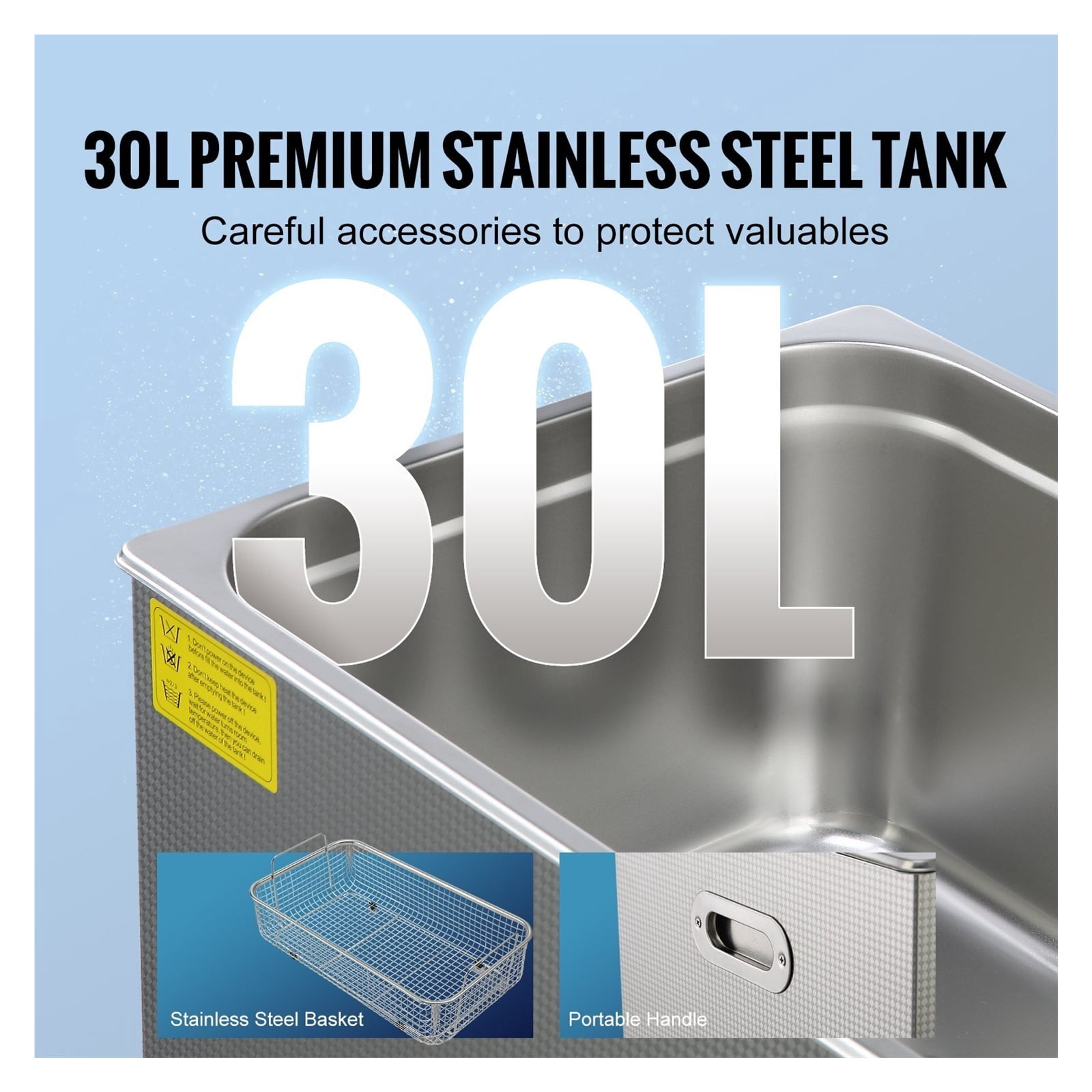 15L Ultrasonic Cleaner with Digital Timer & Heater Jewelry Ultrasonic Cleaner Stainless ,Convenient to Use