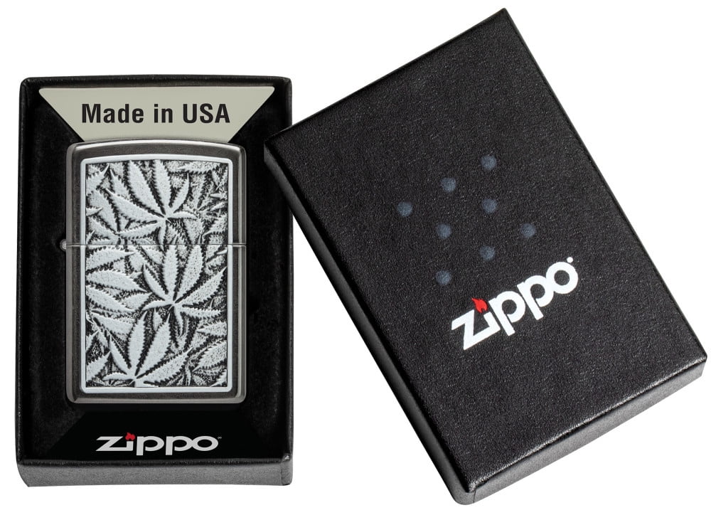 ❁Ma❁ Zippo Wavy Flower Design Orange Matte Windproof Lighter