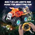 thumbnail image 2 of YCFUN RC Car for Kids, RC Monster Trucks for Boys with 360° Spins, Lights, Spray & 2 Batteries, RC Toy Gift for Boys Girls Ages 3-8 (Red), 2 of 7