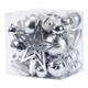 thumbnail image 1 of cajas de regalo de Navidad mixtas con diseño de estrella superior de bola de Navidad, colgante de árbol de Navidad, decoración de borde de techoPlateado45PCS, 1 of 3