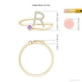 thumbnail image 4 of ANGARA Natural Capital "R" Diamond Initial Ring with Bezel-Set Amethyst in 14K Yellow Gold for Women (Size-2.5mm) | February Birthstone, Anniversary, Jewelry Gift for Women | Natural Amethyst Ring, 4 of 9