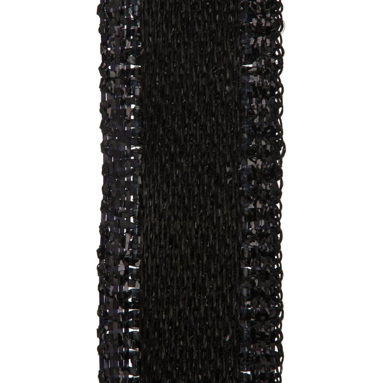 Offray Ribbon, Black 3/8 inch Metallic Ribbon for Wedding