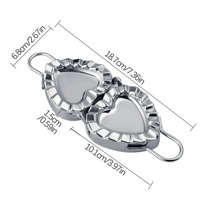 Dumpling Making Tool Stainless Steel Heart-Shaped Dumpling Mould Wrappers Tool, 304 Food-Grade Material for Fast and Easy Use