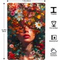 thumbnail image 4 of Letreros metálicos de hojalata con diseño de mujer con cabeza floral, decoración de pared de 30 x 20 cm, 4 of 8