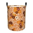 thumbnail image 1 of Balery Hippie Ditsy Floral Cesta de ropa redonda con asas, impermeable, independiente, para ropa, juguetes, dormitorio y familia-Small, 1 of 6