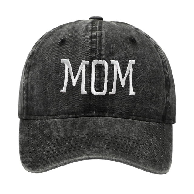 Gorra de béisbol bordada para mamá, regalo para el Día de la Madre, ideal para acampar al aire libre en el parque. Negro