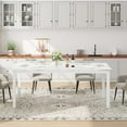 thumbnail image 3 of Industrial Dining Table for 6–8 - Long Rectangular Modern Kitchen & Dining Room Table with Sturdy Metal Legs - Wood Grain Finish, Rounded Corners - Versatile for Living Room, Office, or Workspace, 3 of 7