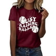 thumbnail image 1 of adviicd T-Shirts Graphiques pour Femmes T-Shirts Graphiques pour Femmes T-Shirts Décontractés Mignons Vin,m, 1 of 5