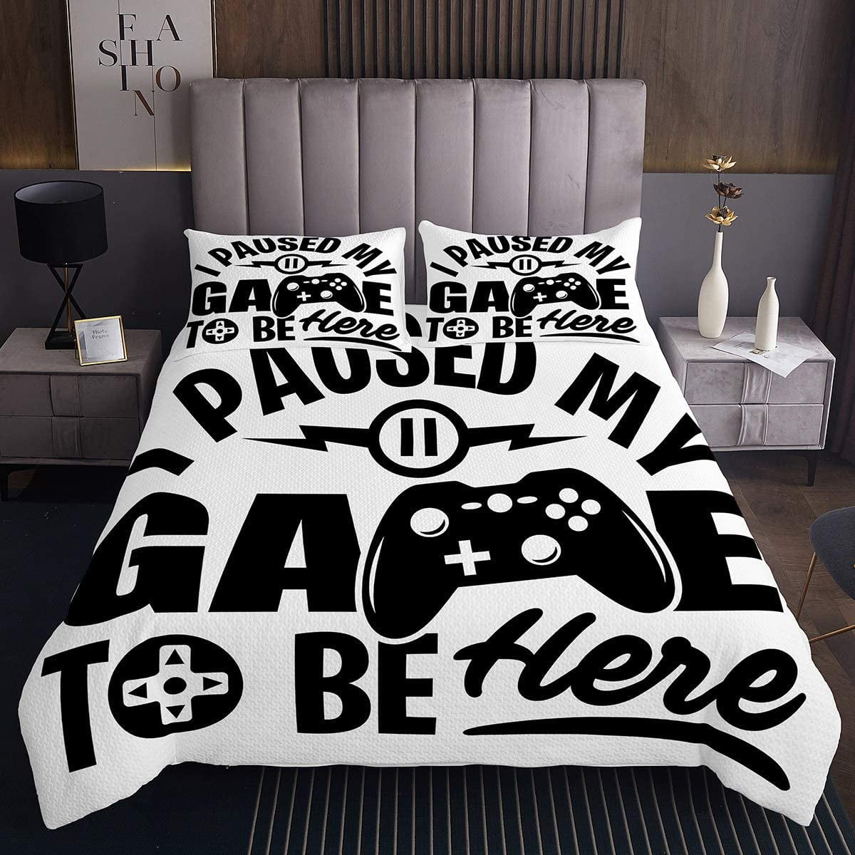 Kids Gamepad Coverlet Set Gamer Bedspread for Boys Children Teens Cartoon Video  Game Gamepad Quilted Coverlet Black White Modern Game Controller Room Decor  King Size Bedding Collection 3Pcs | Walmart Canada