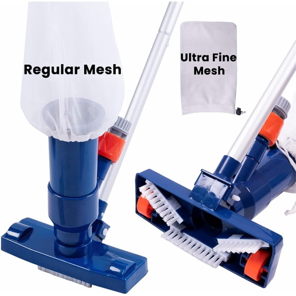 Beiou Non-Electric Pool Vacuum, Garden Hose Powered Cleaner for Above-Ground Pools, Hot Tubs and Spas with Pole & Bags