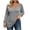 Gray, variant on Plus Size Square Neck Tops for Women Fashion Casual Long Sleeve Shirts Soft Loose Fit Basic Tees Fall Clothes(Blue,XX-Large)