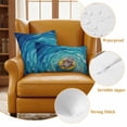thumbnail image 6 of Funny Art Outdoor Pillow Covers Pack of 2 Summer Hippocampus Swimming Blue Sea View Oil Painting Waterproof Throw Pillow Covers Decorative Cushion Cases for Patio Garden Tent Balcony Couch 16x16 inch, 6 of 9