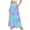 Cyan, variant on Women's Stripe Retro Floral Tie-Dye Print Flowy Flared Maxi Skirt with Ruffle Hem, A-Line Elastic Waist Elegant Tiered Bohemian Long Skirt for Vintage Style and Casual Wear,Dark Blue M