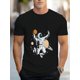 thumbnail image 1 of Men's Novelty T-Shirt, Casual Cotton, Round Neck, Stretch Fabric, Geometric Astronaut & Basketball Print, Regular Fit, Knit Construction, Casual Sporty Tee, Summer Gifts, 1 of 6