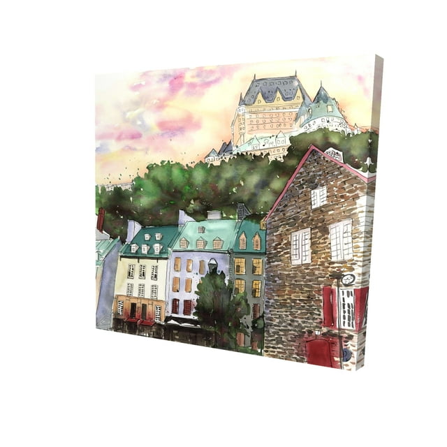 Château frontenac dans le petit Champagne - Toile 36"x36 Pouces - Impression sur Demande