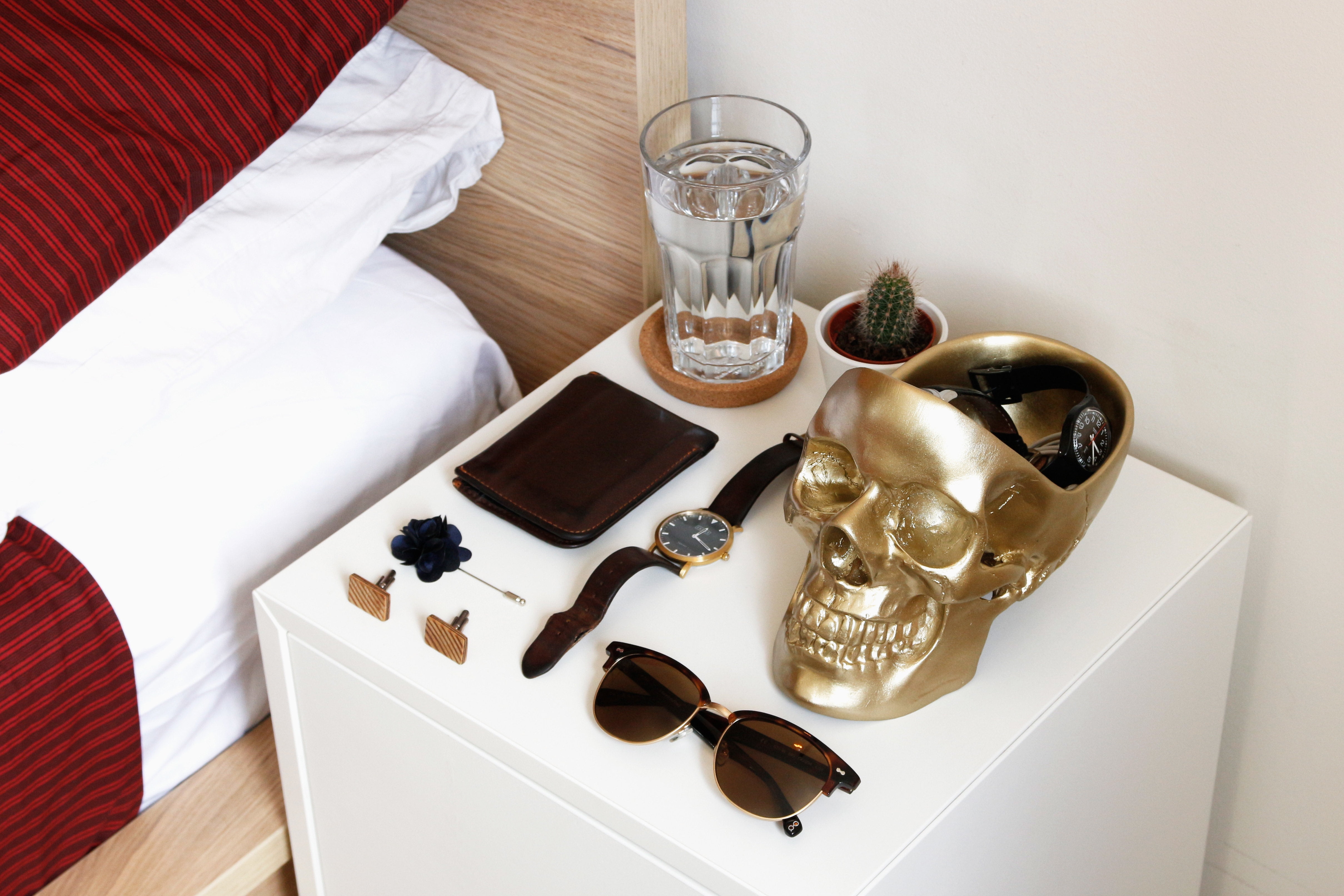 Suck UK | Skull Jewelry Organizer | Desk Tidy | Trinket Dish & Key Bowl | Gold